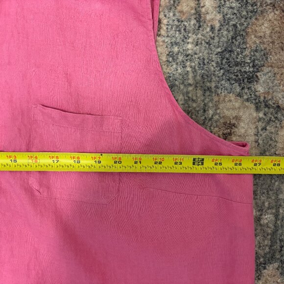 J. Jill Love Linen Women's Plus Sleeveless Button-Front Shirt Top Blouse 3X Pink - Picture 7 of 9